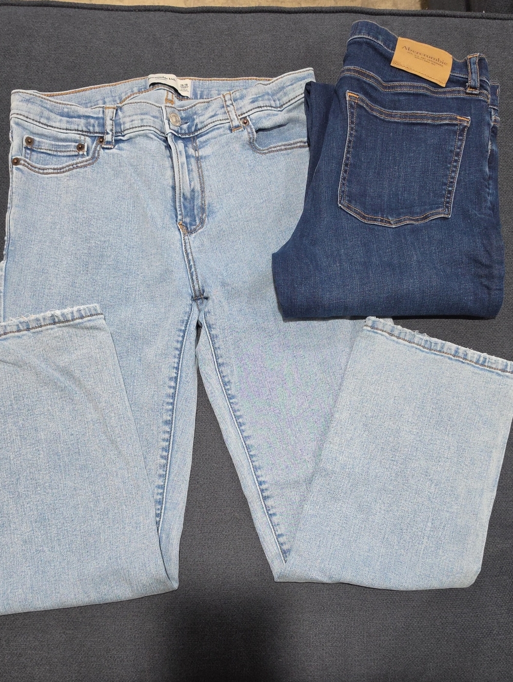 Abercrombie & Fitch Light Blue and Dark Blue Boy's Slim Straight Jeans